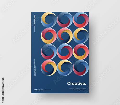 Amazing business presentation vector A4 vertical orientation front page mock up. Modern corporate report cover abstract geometric illustration design layout. Company identity brochure template.