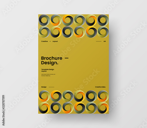 Amazing business presentation vector A4 vertical orientation front page mock up. Modern corporate report cover abstract geometric illustration design layout. Company identity brochure template.
