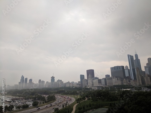 Foggy Chicago Skyline 