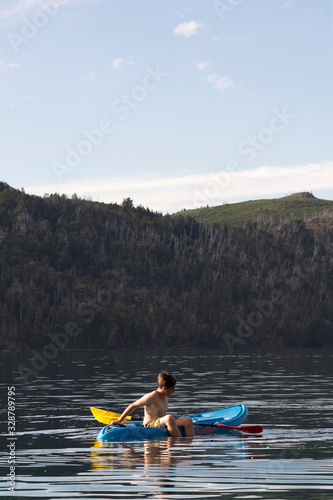 Kayak in Patagonia, San Carlos de Bariloche, Argentina. 