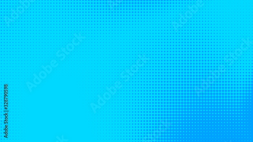 Dots halftone blue color pattern gradient texture with technology digital background. Dots pop art comics with summer background.