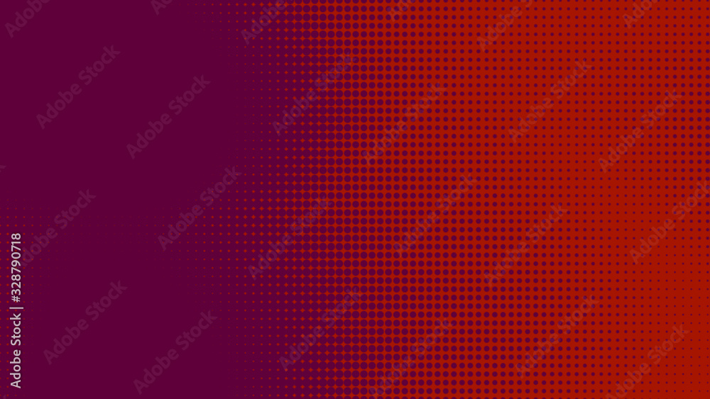 Dots halftone red purple color pattern gradient texture with technology digital background. Dots pop art comics style. Dots halftone red purple color pattern gradient texture with technology digital background. Dots pop art comics style.