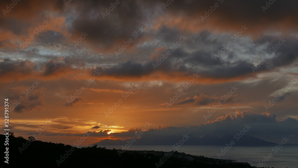 crépuscule sur Moorea polynesie française