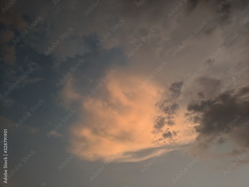 Dramatic Multi-Layered Clouds at Sunset