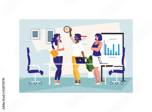 businesswomen in the work office, business professional women