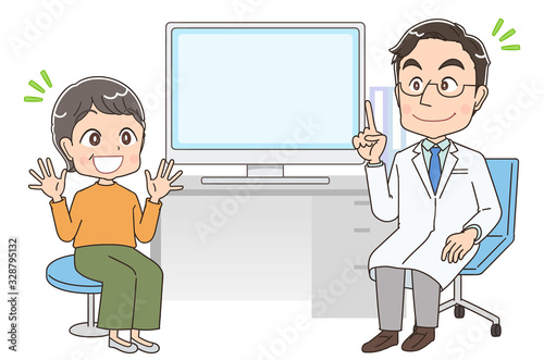 診察 病院 イラスト 人物 医者 医師 診断 診療