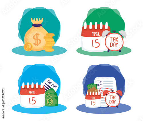 bundle of tax day set icons