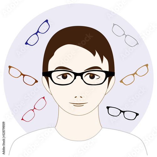 メガネをかけた男性のイラスト