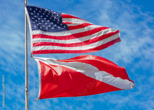 Flags waving in the Wind