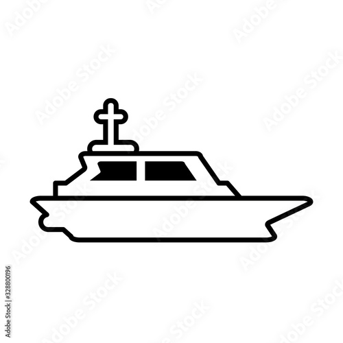 rescue boat on white background