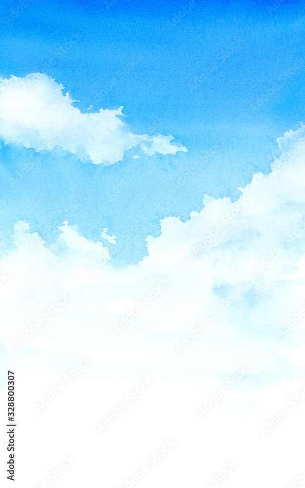 空 水彩画 空 水彩画