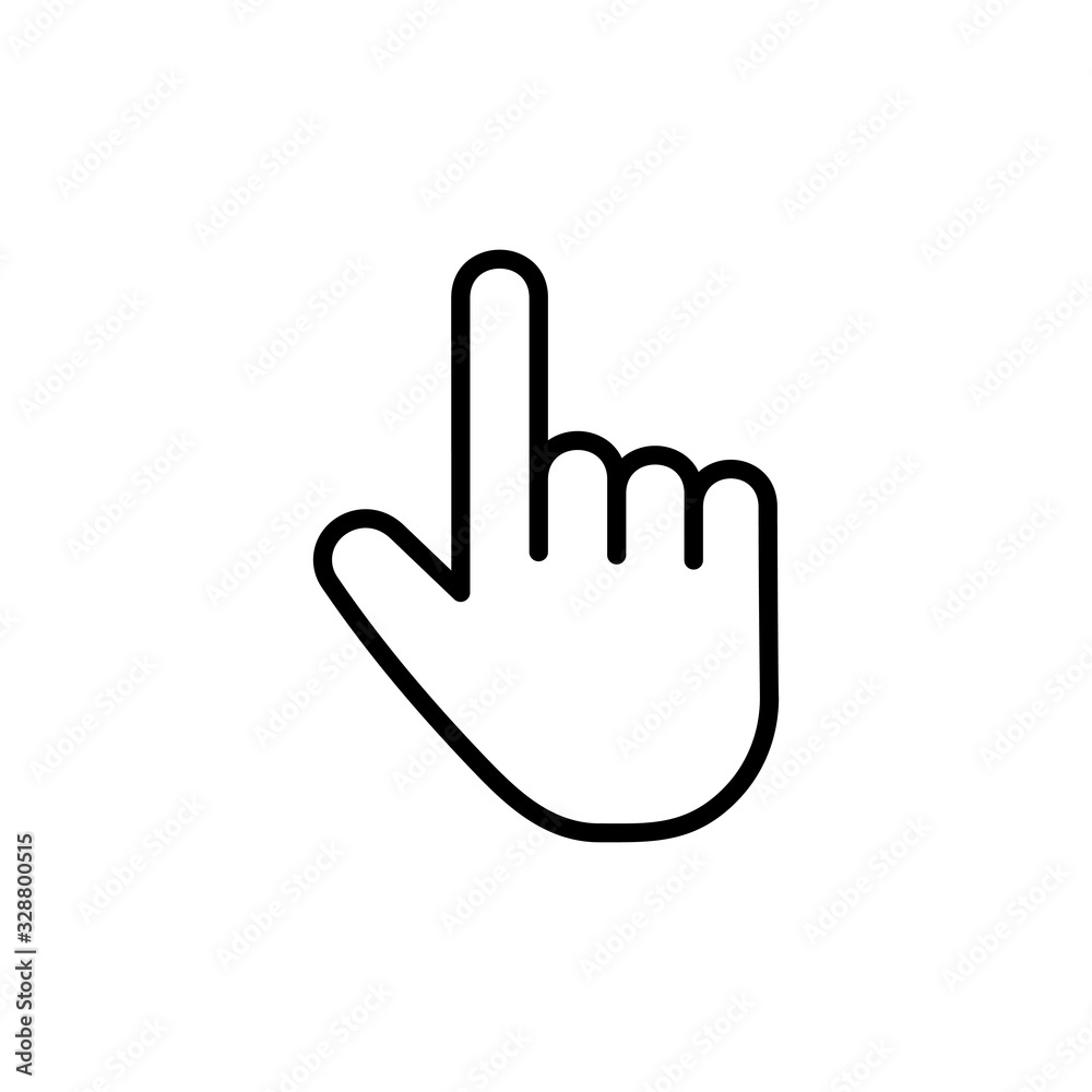 Hand cursor icon isolated on white background. Hand click icon. Finger pointer isolated vector Hand cursor icon isolated on white background. Hand click icon. Finger pointer isolated vector