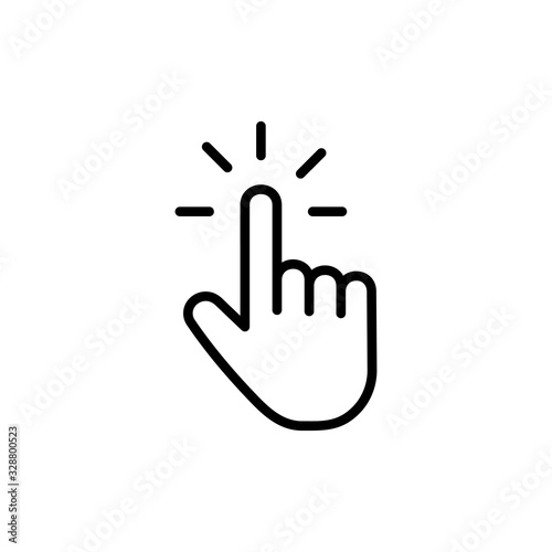 Hand cursor icon isolated on white background. Hand click icon. Finger pointer isolated vector