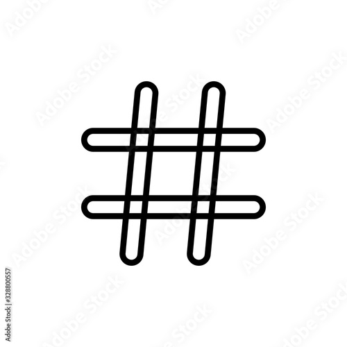 Hashtag icon vector isolated on white background. black hashtag icon