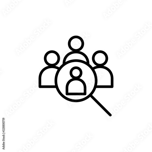 Hiring icon isolated on white background. Human resources concept. Recruitment. Search job vacancy icon. Hire. Find people icon