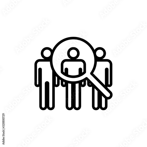 Hiring icon isolated on white background. Human resources concept. Recruitment. Search job vacancy icon. Hire. Find people icon