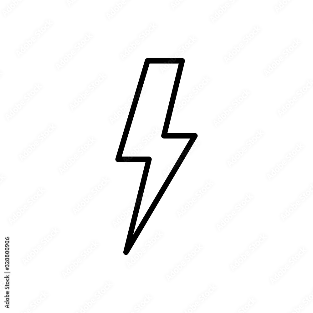 Lightning icon isolated on white background. Bolt icon vector. Energy and thunder electric icon Lightning icon isolated on white background. Bolt icon vector. Energy and thunder electric icon