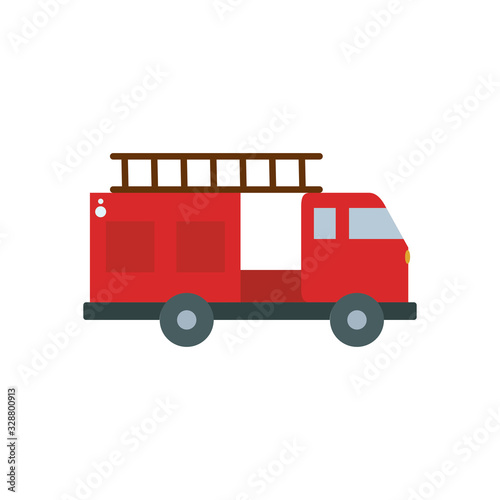 fire truck flat style icon vector design