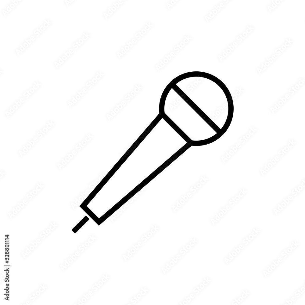 Microphone Icon isolated on white background. Mic sign. Karaoke microphone icon. Broadcast mic sign Microphone Icon isolated on white background. Mic sign. Karaoke microphone icon. Broadcast mic sign