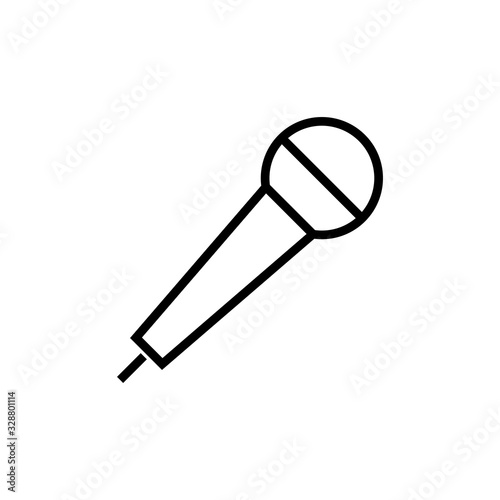 Microphone Icon isolated on white background. Mic sign. Karaoke microphone icon. Broadcast mic sign