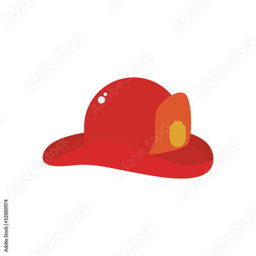 firefighter hat flat style icon vector design