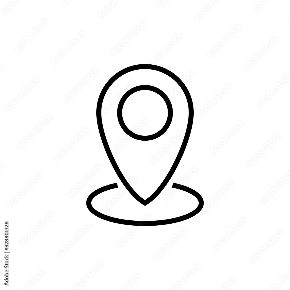 Pin icon isolated on white background. Location icon. Map pointer icon. Point. Locator. Address Pin icon isolated on white background. Location icon. Map pointer icon. Point. Locator. Address