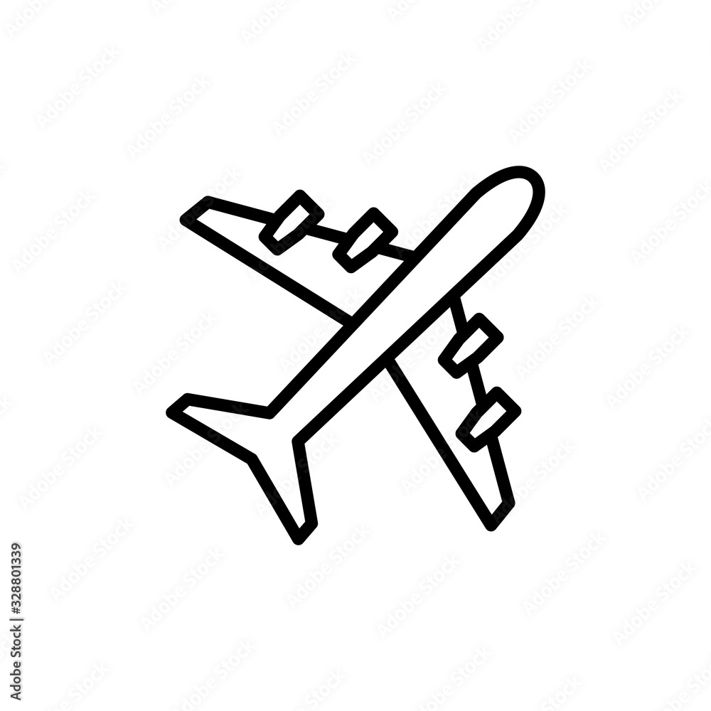 Plane icon isolated on white background. Aeroplane vector icon. Flight transport symbol. Travel element illustration. Holiday symbol. Airplane Plane icon isolated on white background. Aeroplane vector icon. Flight transport symbol. Travel element illustration. Holiday symbol. Airplane