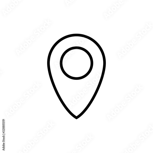 Pin icon isolated on white background. Location icon. Map pointer icon. Point. Locator. Address