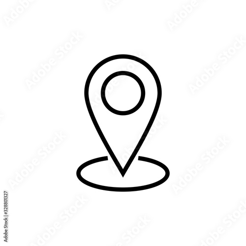 Pin icon isolated on white background. Location icon. Map pointer icon. Point. Locator. Address