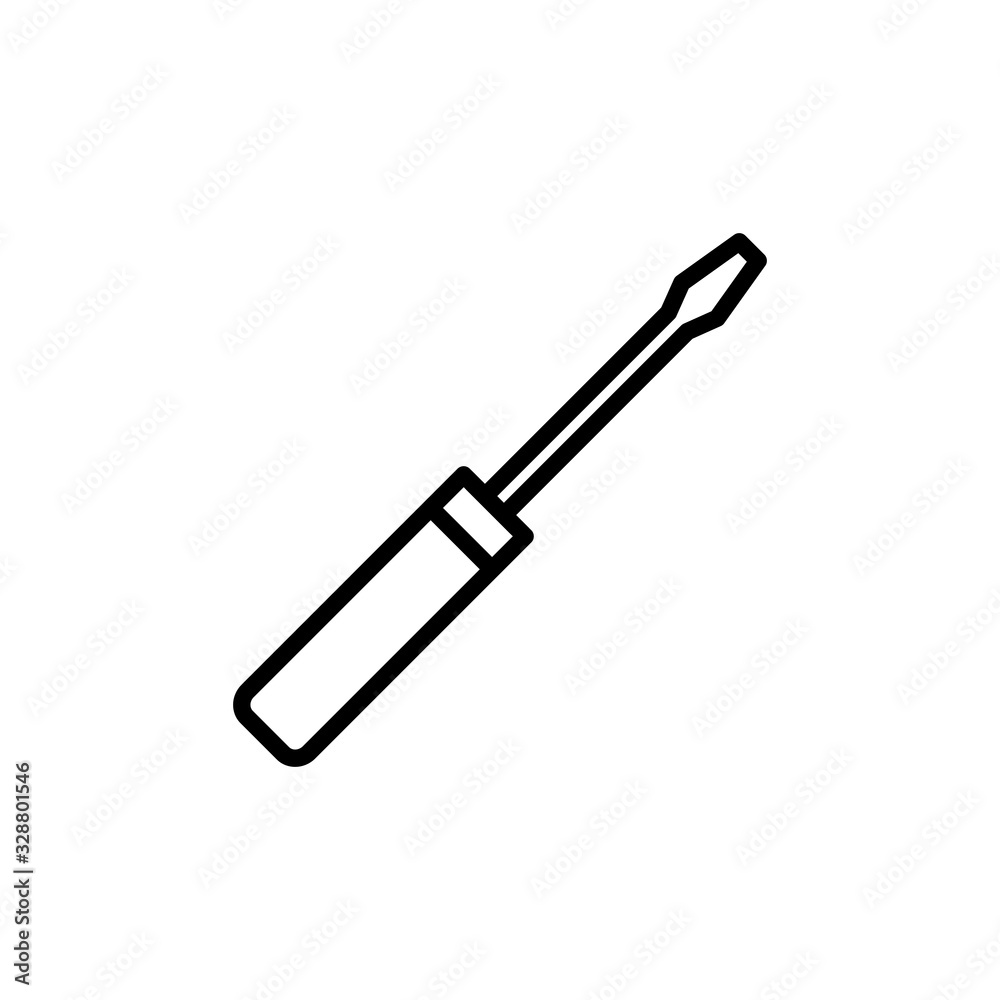 Screwdriver icon isolated on white background. Screwdriver vector icon Screwdriver icon isolated on white background. Screwdriver vector icon