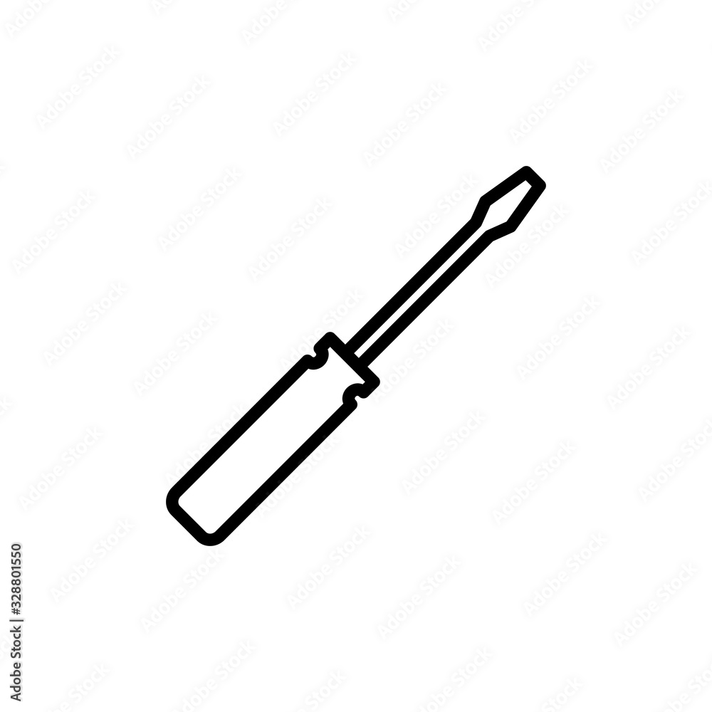 Screwdriver icon isolated on white background. Screwdriver vector icon Screwdriver icon isolated on white background. Screwdriver vector icon