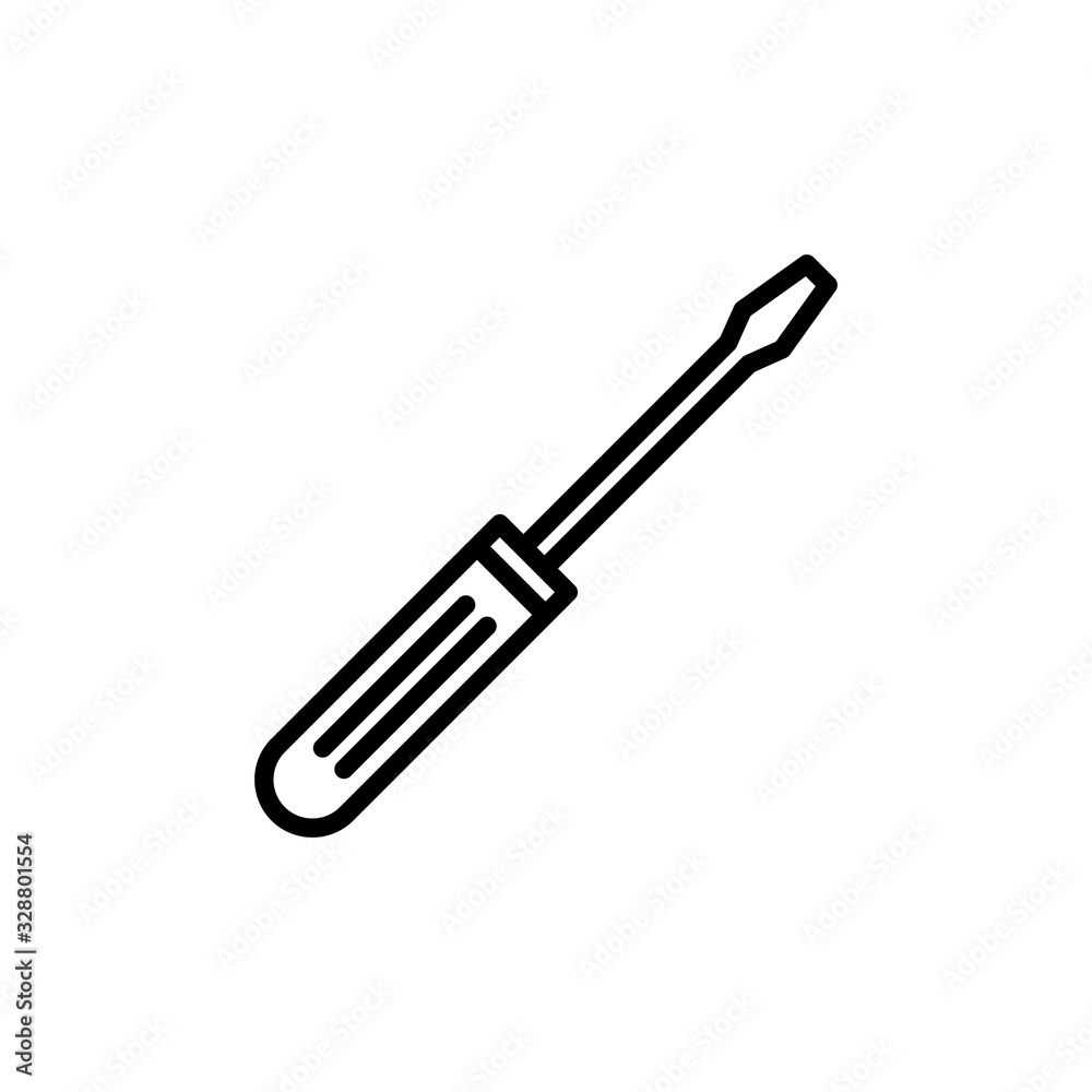 Screwdriver icon isolated on white background. Screwdriver vector icon Screwdriver icon isolated on white background. Screwdriver vector icon