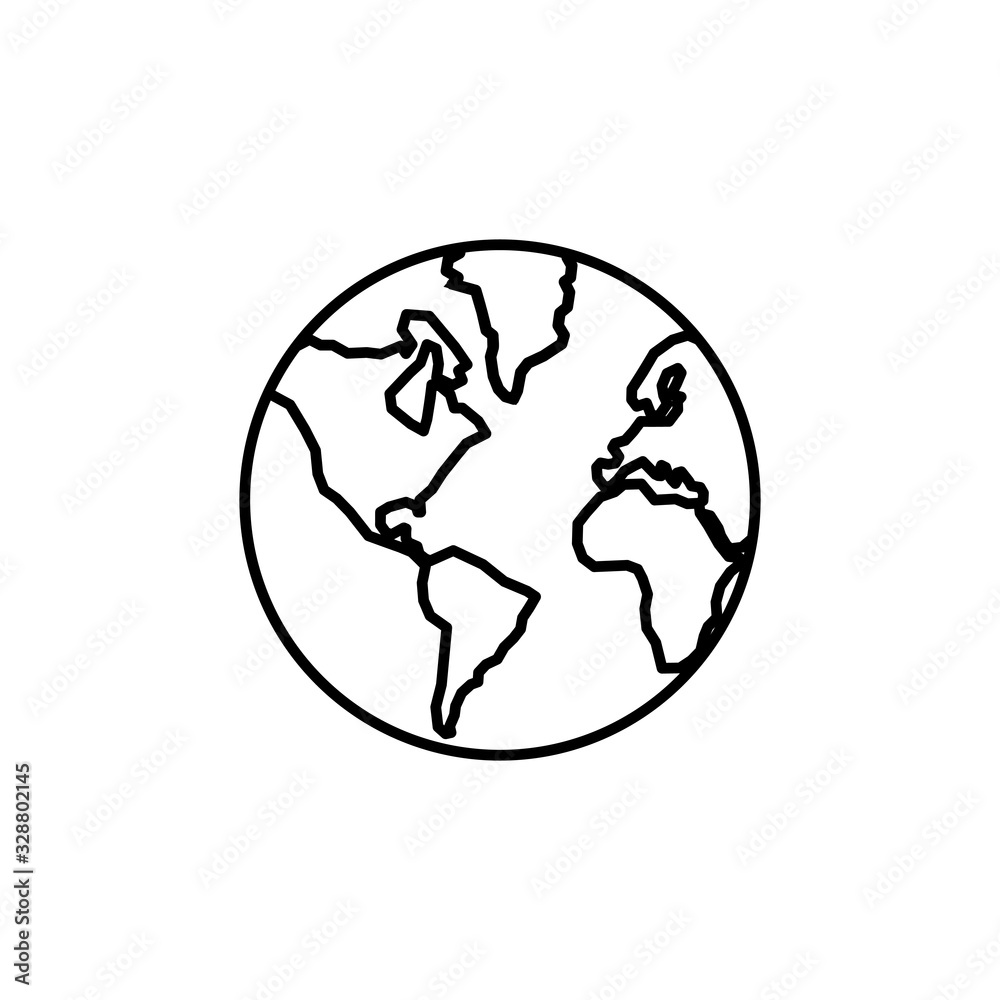 World map icon isolated on white background. World icon vector World map icon isolated on white background. World icon vector