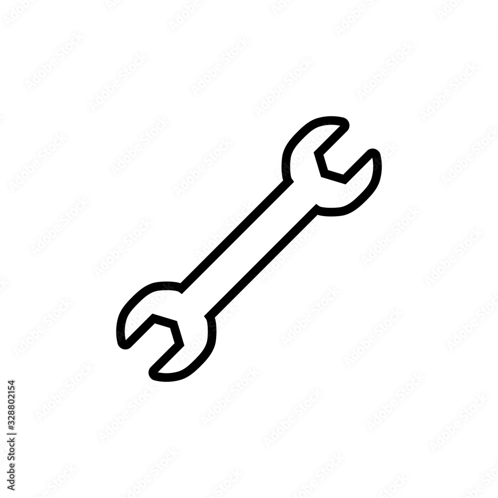 wrench icon isolated on white background. Wrench vector icon. Spanner symbol wrench icon isolated on white background. Wrench vector icon. Spanner symbol