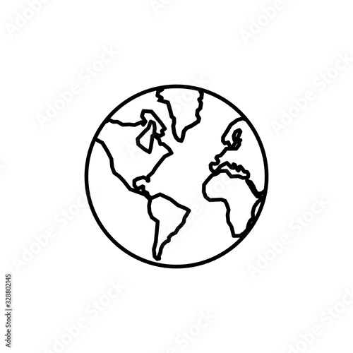 World map icon isolated on white background. World icon vector