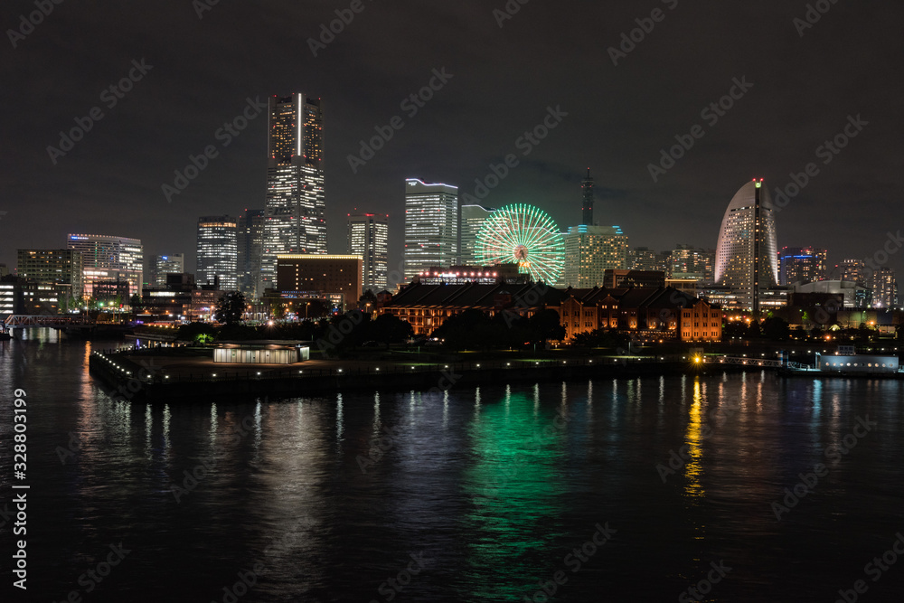Naklejka premium みなとみらい夜景