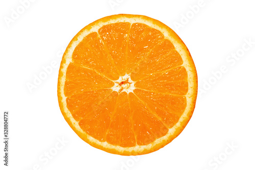 Orange di cut isolated on white background