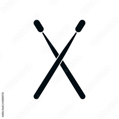 drums sticks silhouette style icon vector design