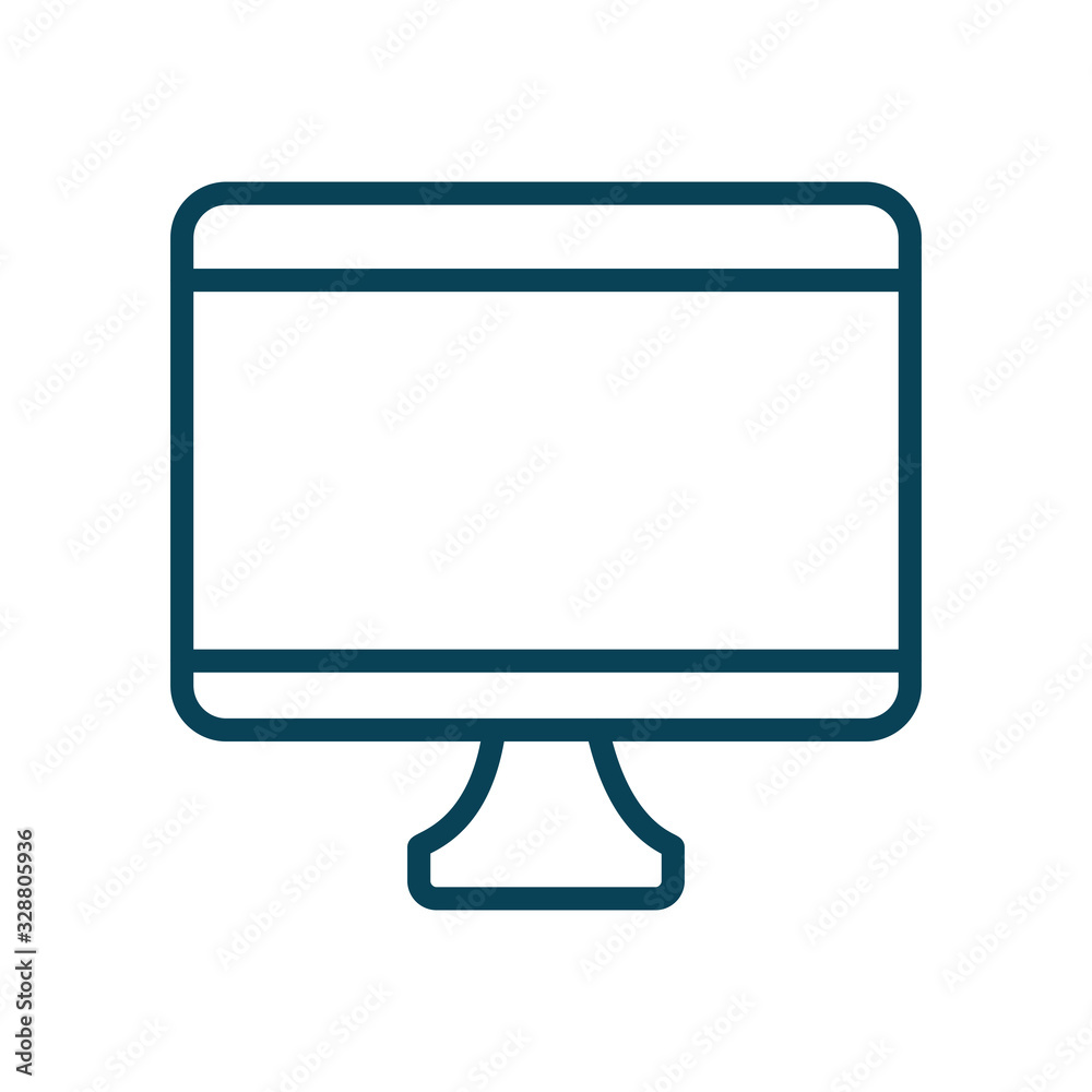 Isolated digital computer line style icon vector design Isolated digital computer line style icon vector design