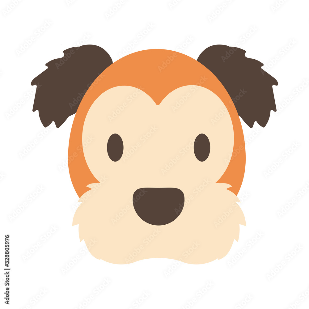 head of cute dog on white background head of cute dog on white background