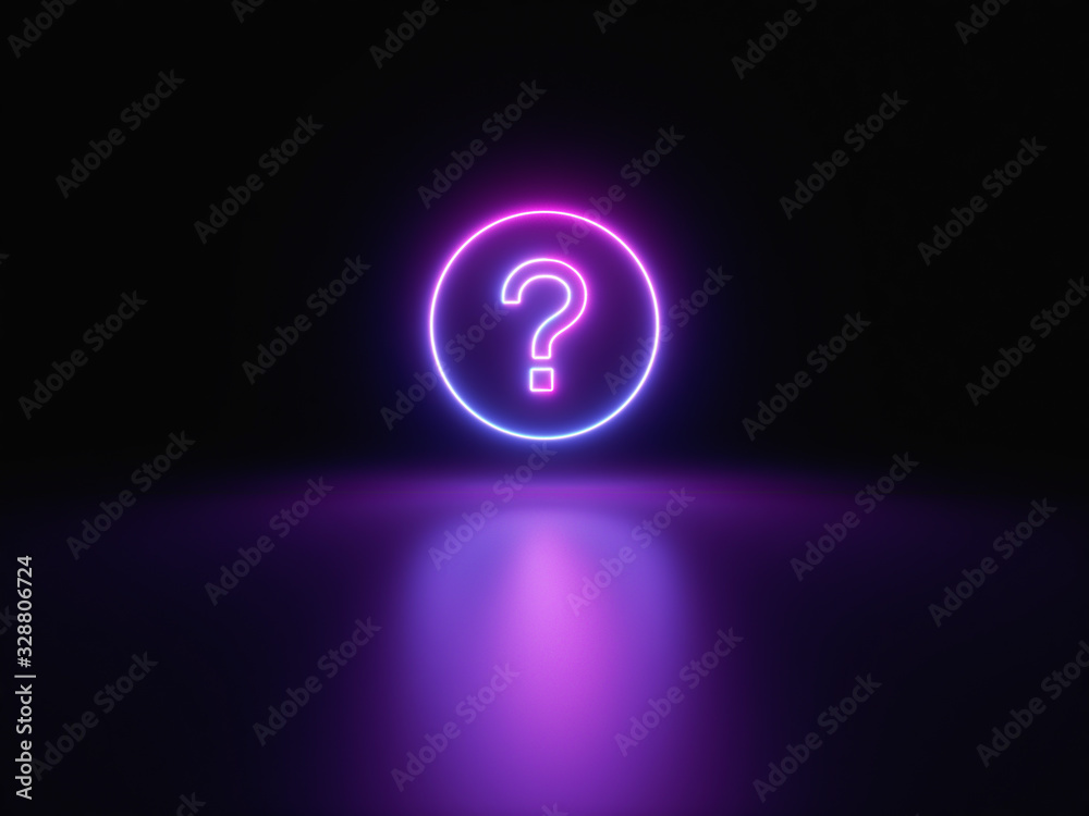 Blue and purple neon light icon isolated in black background. Vibrant colors, laser show. 3d rendering - illustration. Blue and purple neon light icon isolated in black background. Vibrant colors, laser show. 3d rendering - illustration.