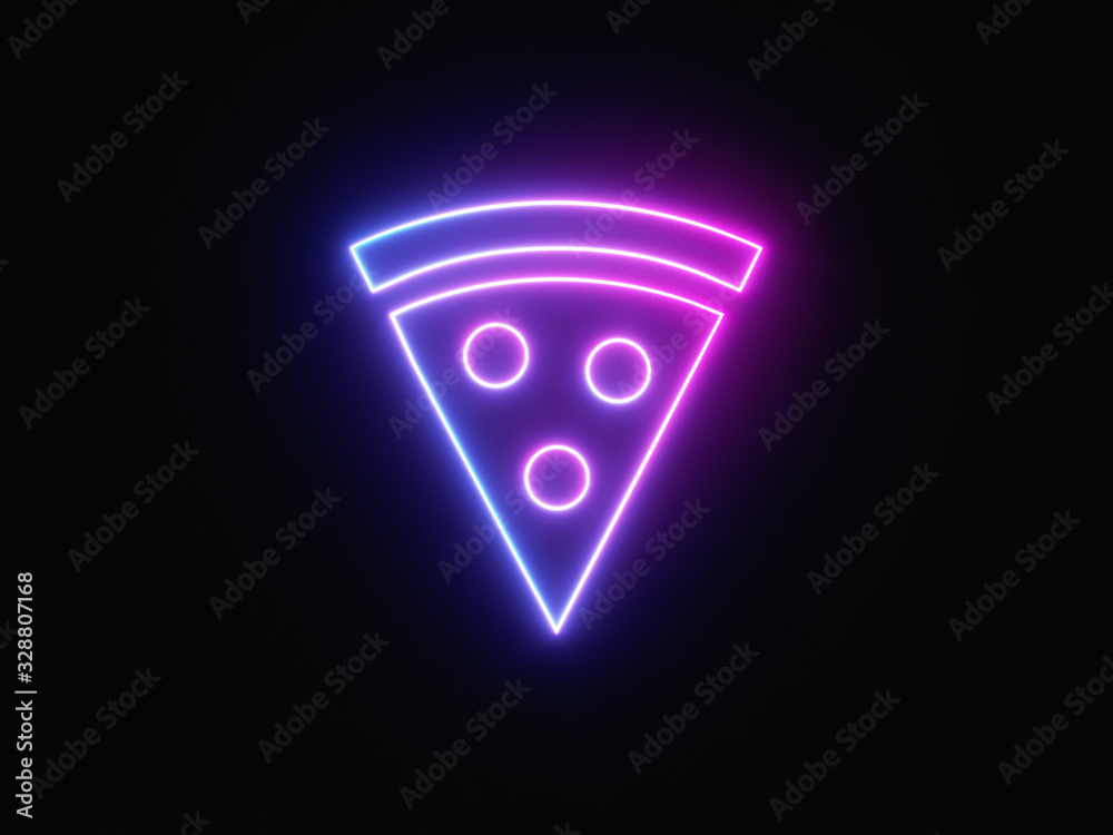 Blue and purple neon light icon isolated in black background. Vibrant colors, laser show. 3d rendering - illustration. Blue and purple neon light icon isolated in black background. Vibrant colors, laser show. 3d rendering - illustration.