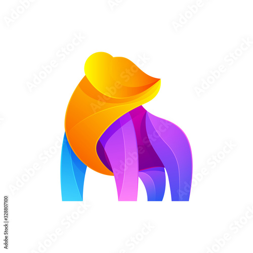 Bear Modern Logo Illustration Vector Template