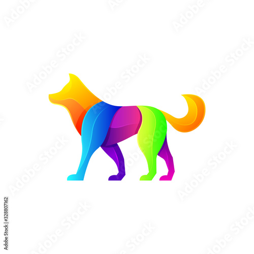 Dog Modern Logo Illustration Vector Template
