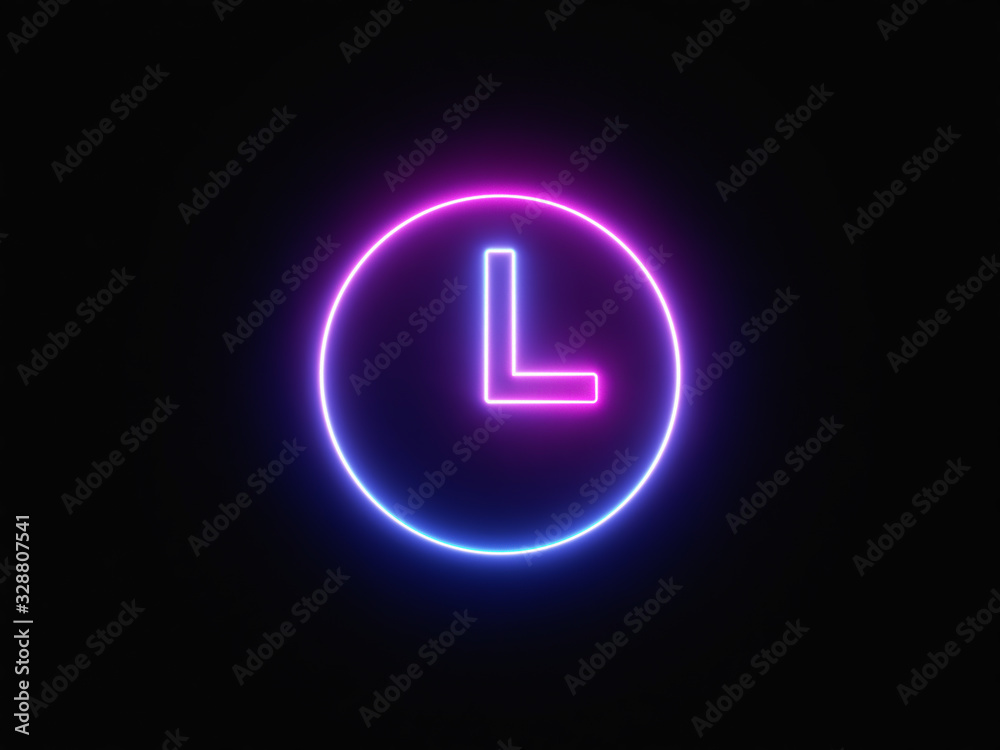 Blue and purple neon light icon isolated in black background. Vibrant colors, laser show. 3d rendering - illustration. Blue and purple neon light icon isolated in black background. Vibrant colors, laser show. 3d rendering - illustration.