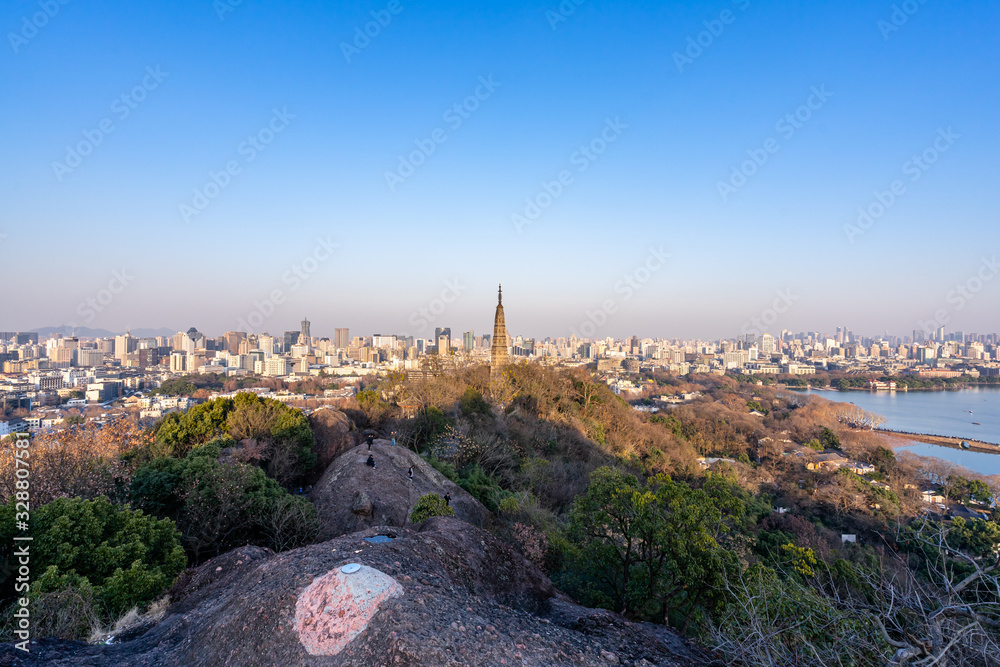 Obraz premium city skyline in hangzhou china