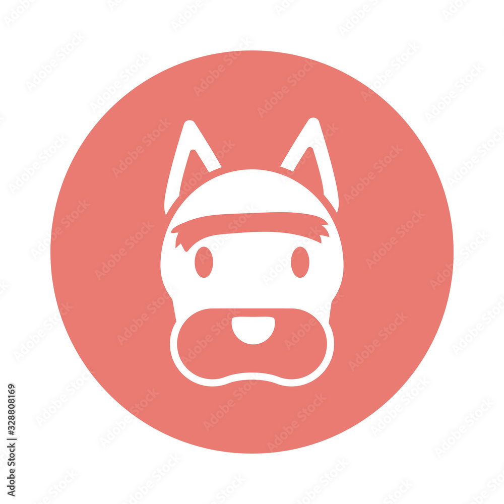 head of cute dog, block and flat style icon head of cute dog, block and flat style icon