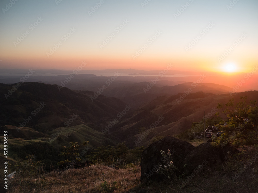 sunset in the mountains of Monteverde