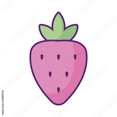 strawberry fruit icon, flat style