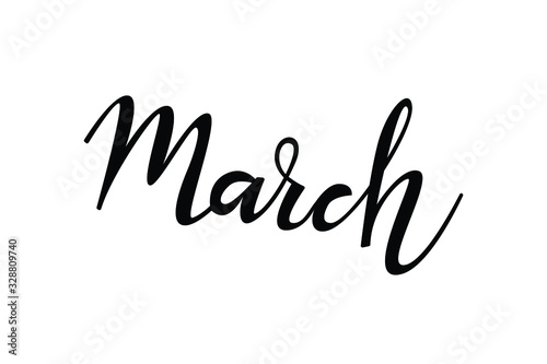 march text in brush style vector